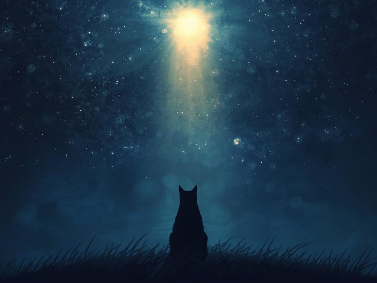 ねこが見上げる夜空